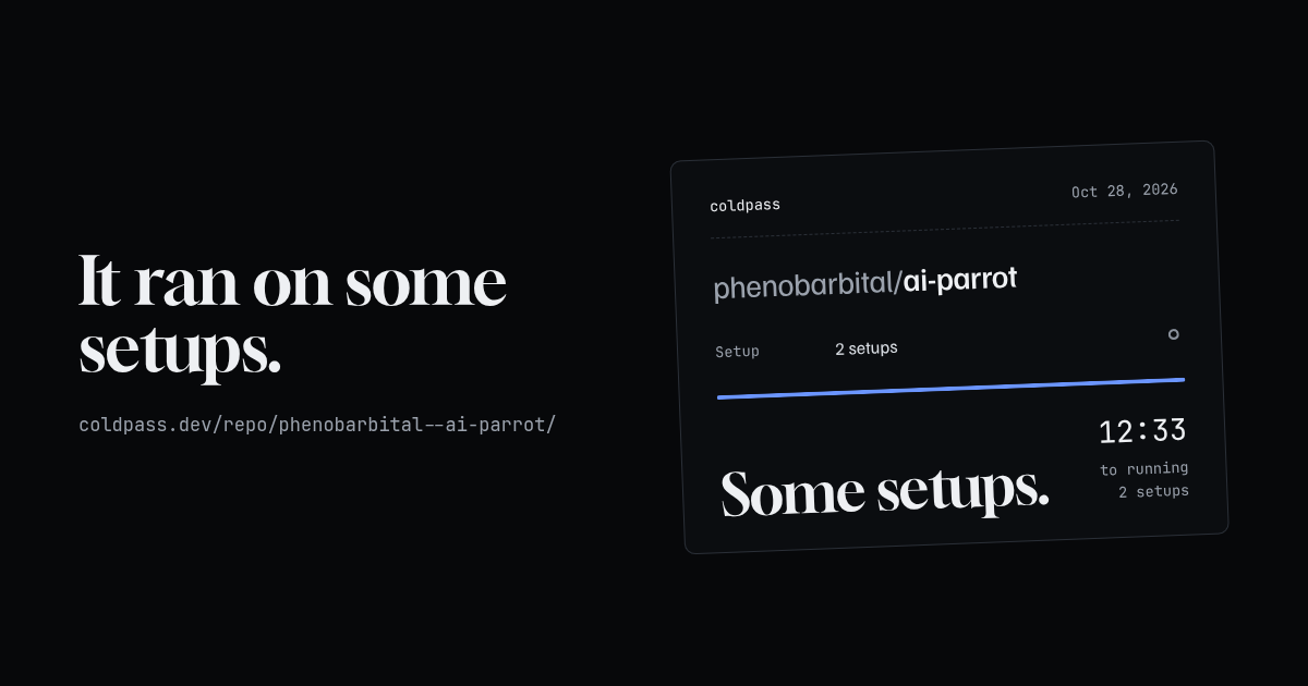 Share card: phenobarbital/ai-parrot some setups